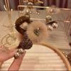Outono e Inverno Novo Presilha de Cabelo Maillard Pérola Pelo de Visão Clip para Franja Estilo Coreano Elegante Alto Padrão Presilha para Rabo de Cavalo Alto Acessórios de Cabelo