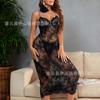 Novo Conjunto Sexy Transfronteiriço Renda Transparente de Malha Camisola Pijama Comércio Exterior Atacado para Mulheres