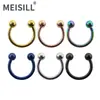 Anel de Nariz Aberto em C, Anel para Mamilo, Anel Vaginal, Joias para Body Piercing de Aço Inoxidável Meier para Sobrancelha, Unha, Dentes Externos, Anel Ferradura