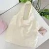 67285 Bolsa Tote Cor Sólida Macaron Bolsa de Pano Tipo Colete Preguiçoso Bolsa de Lona para Comute de Estudante Grande Capacidade Ombro Único