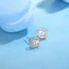 Pendientes de Plata de Ley S925, Simples y Versátiles, Pendientes Cuadrados con Diamante Estilo Francés de Nicho, Pendientes Geométricos con Incrustaciones de Diamante Estilo Ins para Hombres y Mujeres