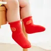 Calcetines Rojos para Bebé sin Hueso Año Nuevo Rojo Primavera Otoño Invierno Recién Nacido Bebé Niño y Niña Un Mes de Edad Calcetines Rojos Grandes de Algodón
