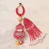 Dinastía Song Brocado Calabaza Cuentas Borla Hebilla de Anillo Colgante Hecho a Mano DIY Estética China Llavero Qipao Decoración de Bolso