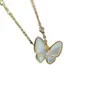 Collar Mariposa Marquesa Finamente Tallado Bicolor V-Gold con Incrustaciones de Nácar Blanco, Turquesa y Diamante Completo, Gruesamente Chapado en Oro de 18 Quilates, Cadena de Clavícula CNC