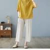 Traje de Verano para Madre de Mediana Edad Talla Grande Camiseta de Manga Corta de Algodón y Lino para Mediana Edad y Ancianos Top Conjunto de Dos Piezas de Verano Ropa de Mujer Estilo Occidental