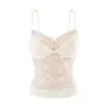 Set Estilo Puro Deseo: Camisola de Malla Jacquard de Encaje de Verano con Copas, Top Corto Ajustado para Mujer