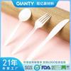 Cuchillo, tenedor y cuchara de almidón de maíz de 7 pulgadas personalizados, cuchara y tenedor respetuosos con el medio ambiente, paquete desechable para comida occidental, degradable y sostenible