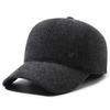 Gorra Hombres Invierno Cálida Protección Orejas Gorra Cuero Hombres Anciano Abuelo Gorra Mediana Edad y Mayores Forrada Polar Resistente al Frío Gorra de Béisbol