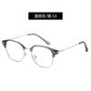 Nuevas gafas lisas anti-luz azul de fábrica, gafas de pelo liso con placa TR, gafas lisas, gafas cuadradas de metal para miopía