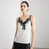 Camisola de Seda para Mujer 2025 Primavera/Verano Nuevo Versátil Color Sólido Commute Ropa Interior Top de Seda de Morera