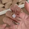 Estilo Japonês~ Colar de Trevo da Sorte Cintilante com Incrustação de Zircônia Fresca, Corrente de Clavícula de Luxo Leve de Nicho de Alta Qualidade para Mulheres