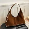 2026 Bolso de Mujer Nuevo de Gran Capacidad de Moda Bolso de Hombro Único Mate para Debajo del Brazo Bolso Retro Versátil Bolso de Mano Casual