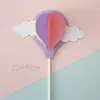 Decoración de pastel para hornear globo aerostático de arcoíris nube molino de viento ins bandera de inserción para pastel de feliz cumpleaños