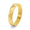Suministro transfronterizo de anillo de oro de 18 quilates con cruz de 4 mm de ancho y cara de diamante personalizada, joyería floral para hombres y mujeres en stock.