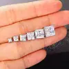 Brincos Quadrados Populares Europeus e Americanos com Zircônia Cobre Clássico Banhado a Ouro Brincos de Diamante Único Versáteis Brincos Populares Transfronteiriços Joias