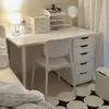 Escritorio con cajones, decoración sencilla para el hogar, modelo popular en línea, escritorio para computadora, escritorio de estudio, uso doméstico, escritorio de oficina para estudiante individual/doble persona