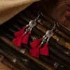 Pendientes de Borla Coloridos Retro Estilo Étnico Nostálgicos de Palacio Bohemian Personalidad Versátiles Ganchos para Orejas para Mujeres