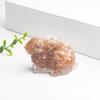 Figurinha de Coelho em Resina Epóxi com Pedras de Cristal Naturais, Boneca do Zodíaco do Ano do Coelho, Acessórios de Decoração para Mesa de Casa, Decoração Moderna para Casa
