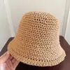 Sombreros al por mayor Sombrero de pescador tejido retro francés para mujer Verano Delgado Versátil Sombrero para el sol Estilo japonés Sombrero de pescador