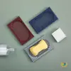 Suporte de Sabão Original de Borracha Macia Sem Furos, Bandeja de Sabão com Drenagem de Água, Porta-Sabão de Parede para Banheiro