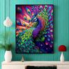 Transfronterizo 5D más vendido estilo nacional Pintura de diamantes de pavo real diamante redondo diamante completo diamante cuadrado sala de estar dormitorio pintura decorativa DIY venta al por mayor
