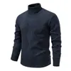 Novedades de Punto para Hombre de Otoño e Invierno Transfronterizas con Forro de Polar Engrosado Casual de Cuello Alto Punto Cálido Prendas de Punto para Hombre Camisetas Interiores