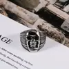 Joyería retro dominante de acero de titanio punk calavera anillo para hombre anillo anillo al por mayor SA881