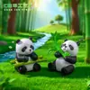 Figura Grande e Fofa de Panda de Bambu para Micro-Paisagens, Acessório Pendurado para Decoração de Jardim DIY, Ornamento de Mesa