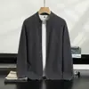 Nuevo cárdigan de cachemira con mangas raglán transfronterizo para hombre, chaqueta gruesa de cachemira con cremallera y cuello semi-alto, estilo business casual