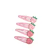 Lindo Pinza de Pelo Brillante de Fresa, Pasador Rosa Dulce para Niñas, Pinza para Flequillo de Estudiante, Accesorio para el Cabello Infantil, Pinza