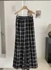 Pantalones de pierna ancha a cuadros retro estilo coreano KEKEZOON, de cintura alta, corte holgado, adelgazantes, de pierna recta, casual 8546