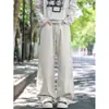 Pantalones rectos lavados de algodón puro para hombre, pantalones de trabajo versátiles de estilo americano con caída, pantalones casuales holgados para hombre