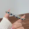 Pulsera Corazón Brillante de Lujo con Diamantes Completos en Azul con una Vibra Fresca, Apilable, Versátil, Alto Valor Estético, Pulsera de Mujer a la Moda y Elegante