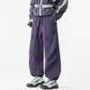 Calça de trabalho casual estilo americano oversized para homens, adequada para primavera e outono, moderna, versátil, esportiva, à prova de vento, à prova d'água e calça longa de perna reta
