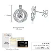 Brincos de Cruz Femininos Prata de Lei S925 Studs Femininos Studs de Moissanita Fecho de Trava com Bisel Redondo Studs de Diamante de Moissanita Cor D Versátil