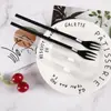 Tenedor de plástico desechable para té y frutas, tenedor negro de tres dientes, tenedor para carne, tenedor para pastel de frutas, tenedor West Point grueso de un solo diente