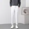 Calças Casuais Masculinas de Verão Caídas Retas Largas Versáteis Cropped para Terno Transfronteiriças