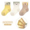 24 Calcetines de Bebé Transpirables Línea Cero para Primavera y Verano Calcetines Infantiles de Dibujos Animados 3 Pares Calcetines de Malla Ultra-finos de Caña Alta