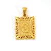 Collar de Letra de Acero Inoxidable Versátil Transfronterizo Europeo y Americano con Oro de 18K para Mujer, Colgante Único Cuadrado Geométrico Hueco, Venta al por Mayor en Stock