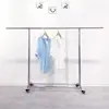 Estante de Exhibición de Ropa de Acero Inoxidable de un Solo Poste de Pie Estante de Ropa de Altura Ajustable y Extensible Estante de Pórtico de Isla