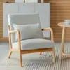 Sofá de Tela Minimalista Nórdico para Ocio, Desmontable y Lavable, de un Solo Asiento, Adecuado para Apartamentos Pequeños, Sala de Estar, Balcón, con Juego de Mesa y Sillas de Madera Maciza
