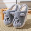 Pantuflas de Algodón con Gatitos de Dibujos Animados Transfronterizas para Mujer Invierno Interior Hogar Suave Suela Antideslizante Forro de Felpa Calientes Pantuflas de Felpa