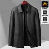 Chaqueta de Cuero Sintético para Hombre, Suelta, de Terciopelo Cálido, Otoño e Invierno 2025, Nueva, para Hombres de Mediana Edad y Mayores, Papá