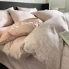 Juego de Ropa de Cama de Cuatro Piezas 60s Algodón Puro Hilo Doble Todo Algodón Lujo Ligero Sensación de Alta Gama Funda Nórdica para Dormitorio Principal Sábana Individual Juego de Tres Piezas