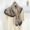 Bufanda Cuadrada Estampada de Camelia Estilo Pequeña Fragancia de Gama Alta para Fotografía de Viajes para Mujer Estilo K Elegante Elegante Moda Bufanda Cuadrada de 90