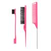 Set de Peluquería Listo para el Extranjero Set de Tres Piezas Peine de Cola con Punta de Aguja de Acero Partición Reflejos Cepillo para Cejas de Doble Cabeza Peine Cepillo para Bordes