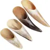 Tubo de Cuerno Real para Masaje de Espalda, Gua Sha, Uso General del Cuerpo, Limpieza de Meridianos de Hombro y Cuello, Acupresión, Cucharita, Portátil, Mayoreo