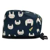 Gorro Quirúrgico Estampado de Algodón Ajustable Bolsa para Cabello Largo de Mujer Gorro Dentista Clínica Dental Gorro Esmerilado Comercio Exterior para Hombres