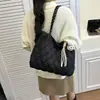 Bordado de Diamantes Moda Algodón 2025 Nuevo Estilo Coreano Trendy Casual Invierno Viaje al Trabajo Bolso Tote de Un Solo Hombro para Mujer
