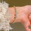 Pulsera de lazo con circonita chapada en oro real de 14 quilates estilo coreano 2025 apertura ajustable estilo ins pulsera de circonita